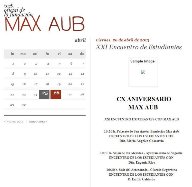 Encuentro estudiantes Max Aub 2013