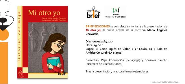 Invitación Mi otro yo María Ángeles Chavarría