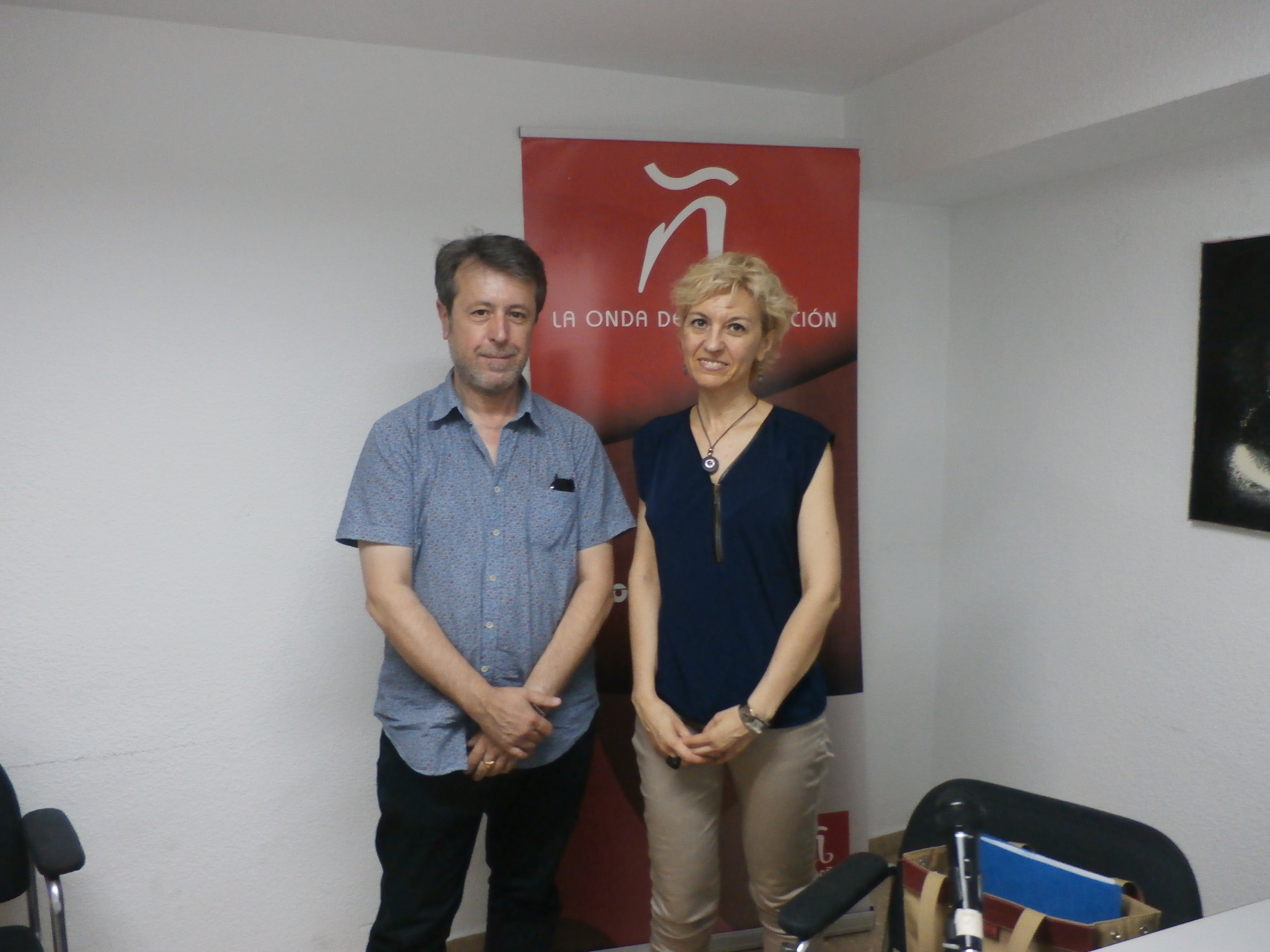 Con el entrevistador, Vicent Climent