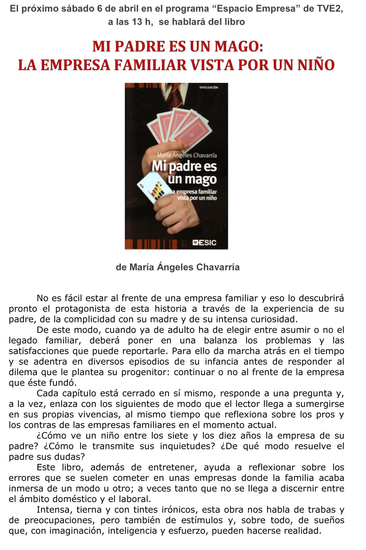 Mi padre es un mago en TVE 2 copia