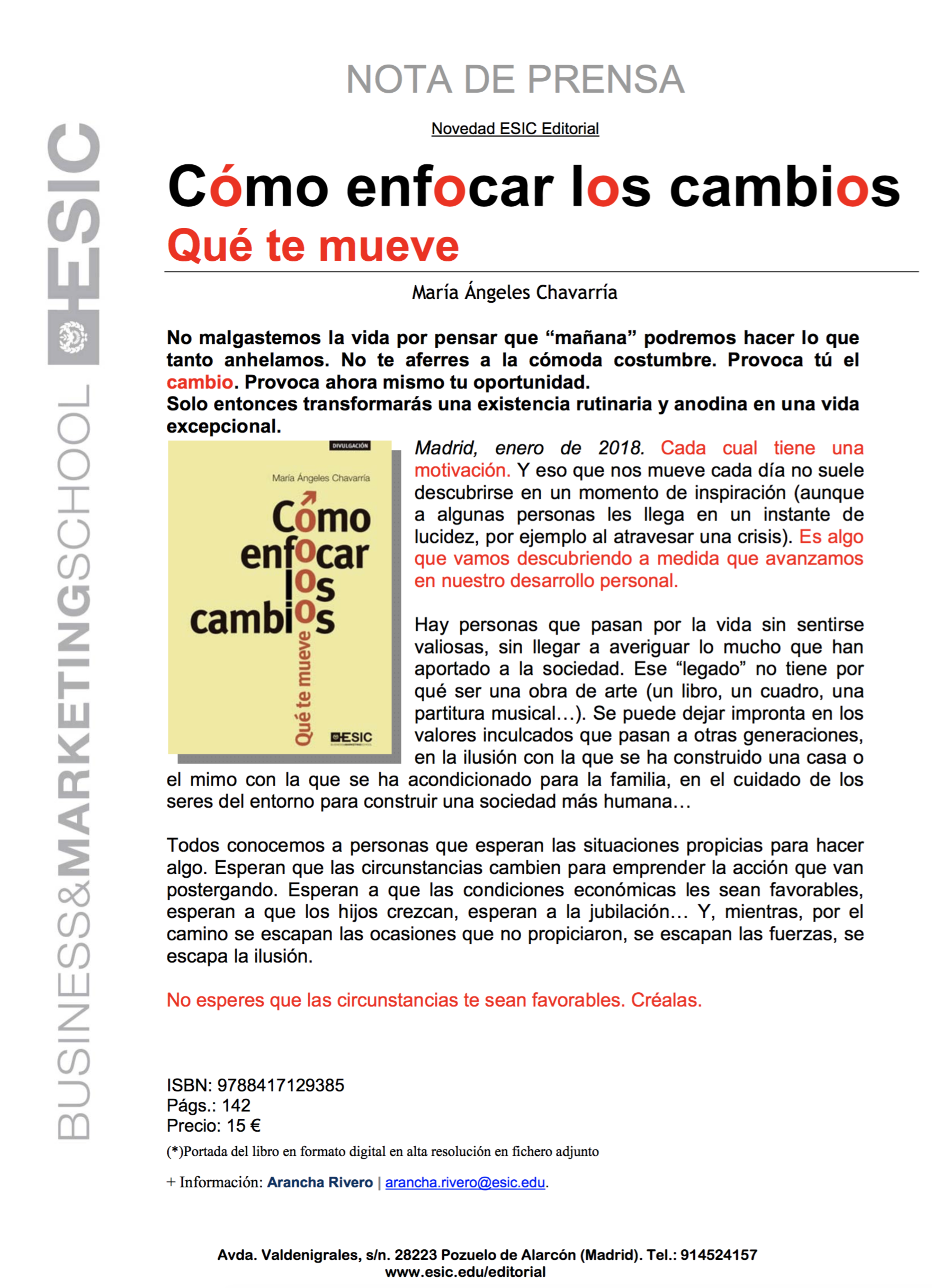 Nota Cómo enfocar los cambios