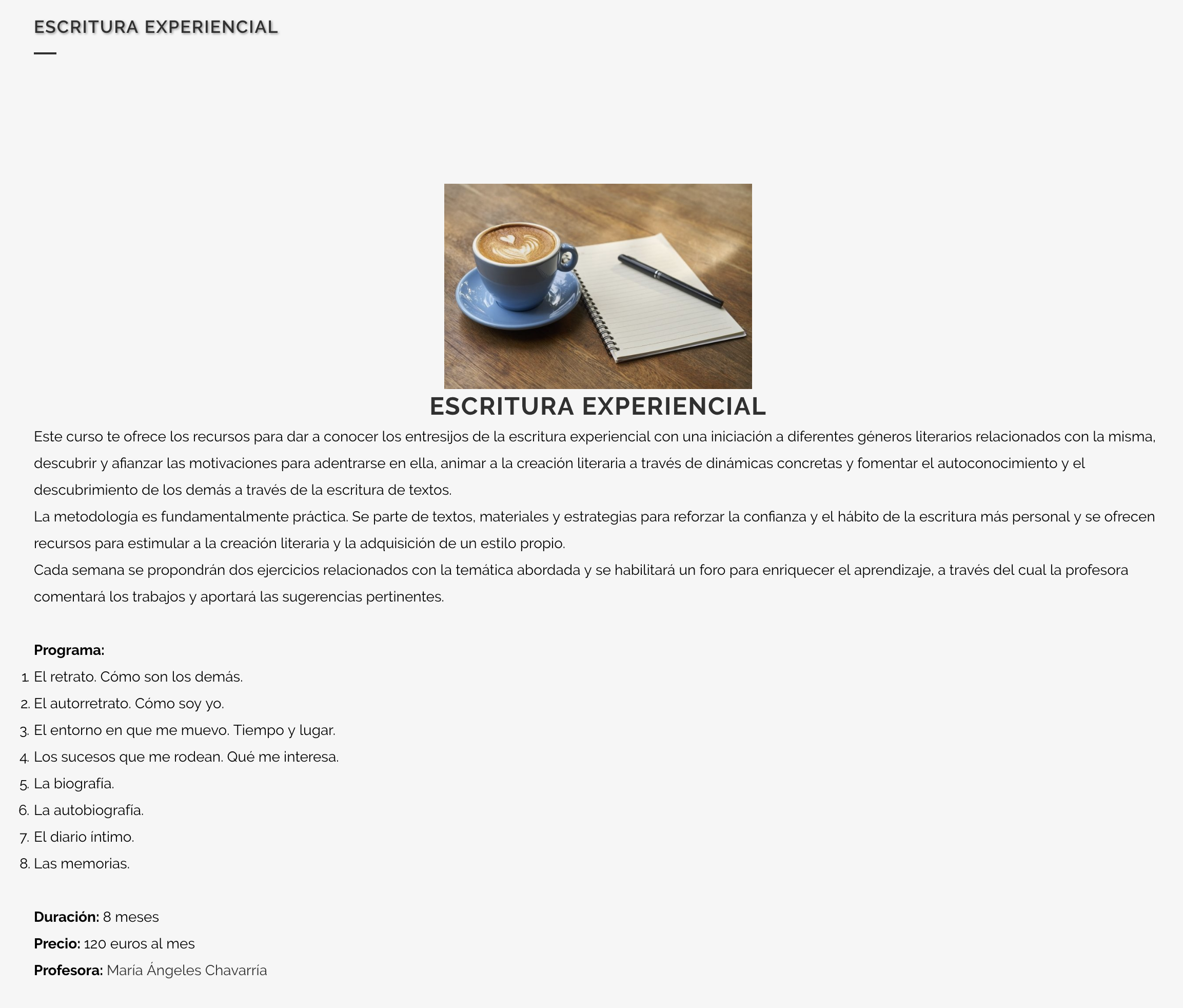 Escritura experiencial