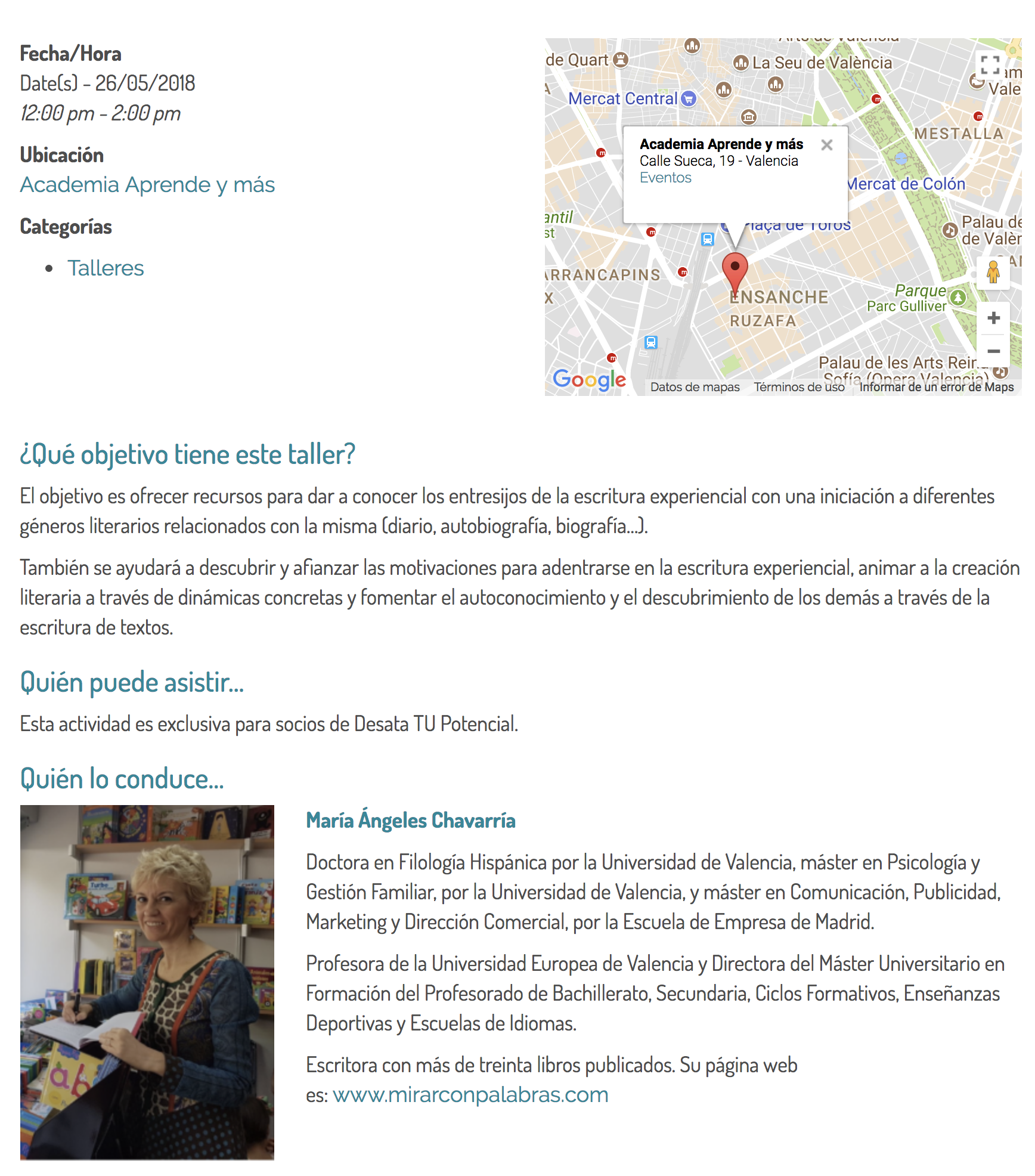 Taller Escritura Experiencial