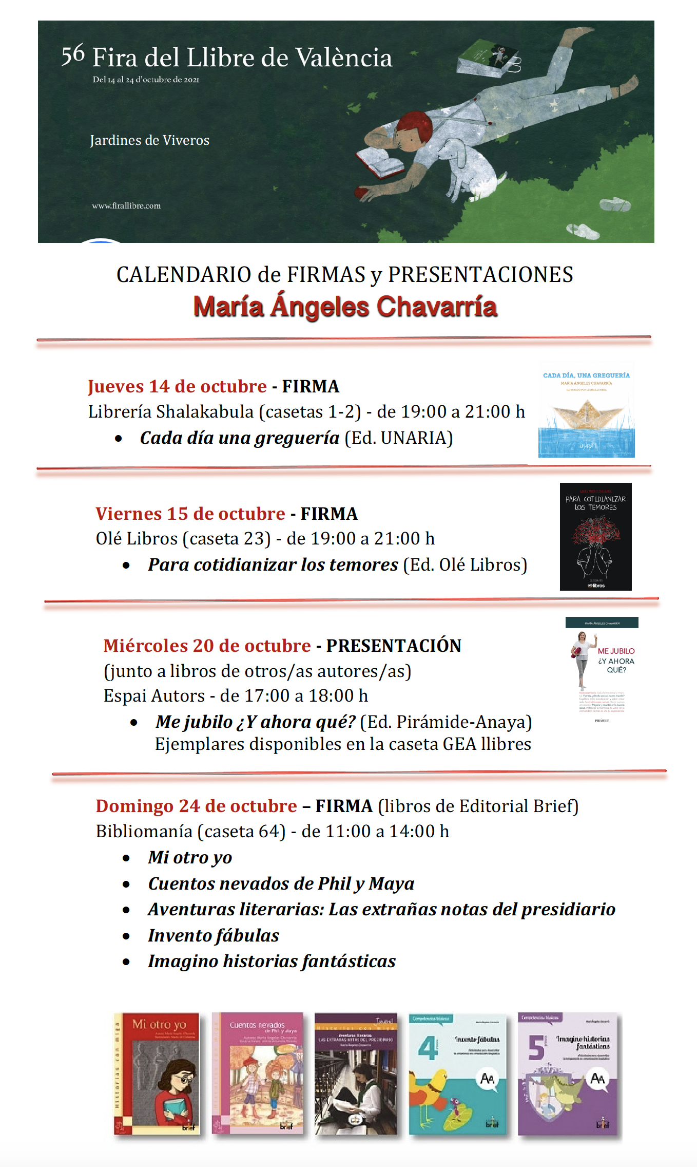 Programa M.A. Chavarría Feria Libro Valencia 2021