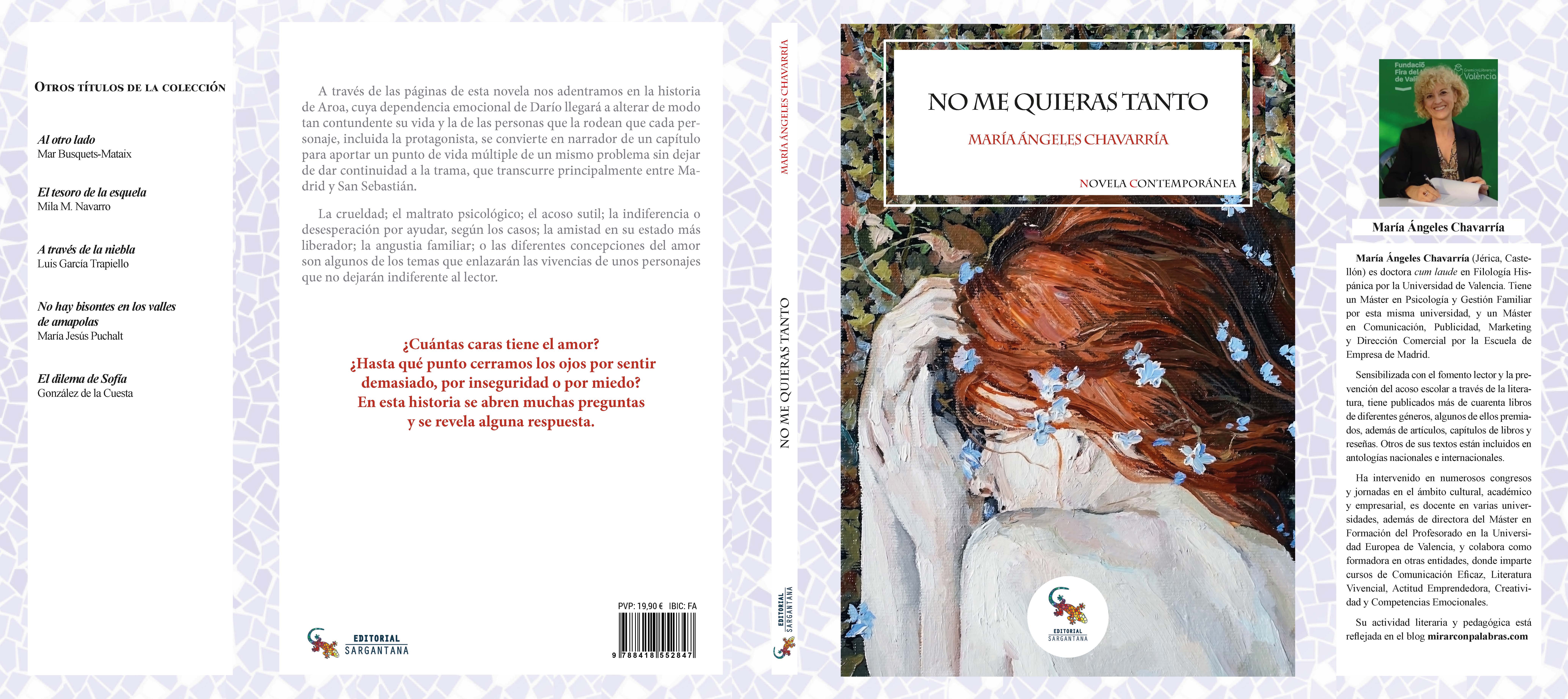 PORTADA NO ME QUIERAS TANTO Cubierta completa